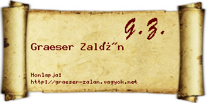 Graeser Zalán névjegykártya